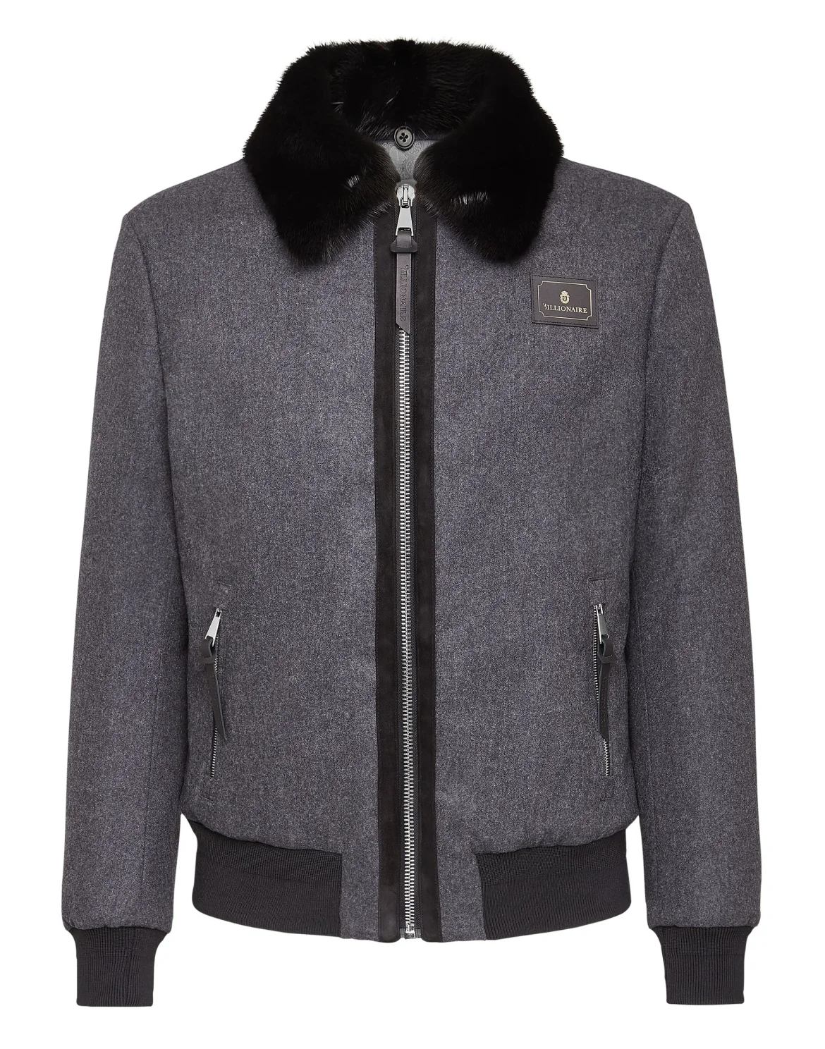 Bomber Collar fur  Luxury, цвет: Черный