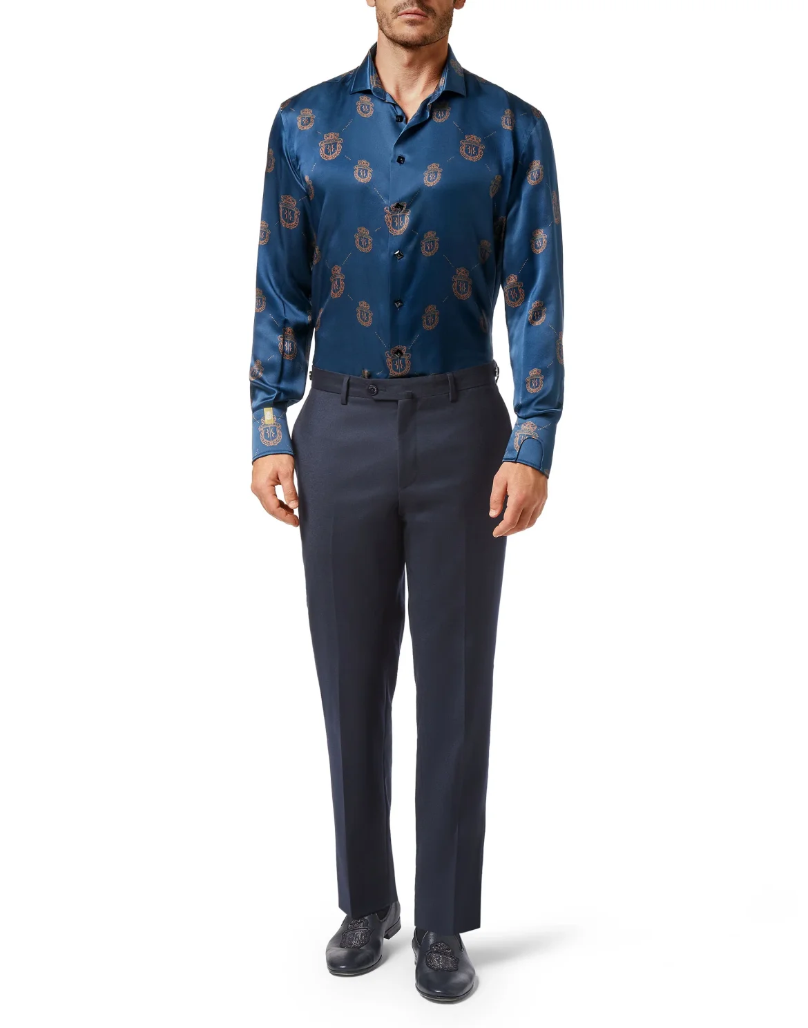 Silk Shirt Gold Cut LS Crest, цвет: Синий