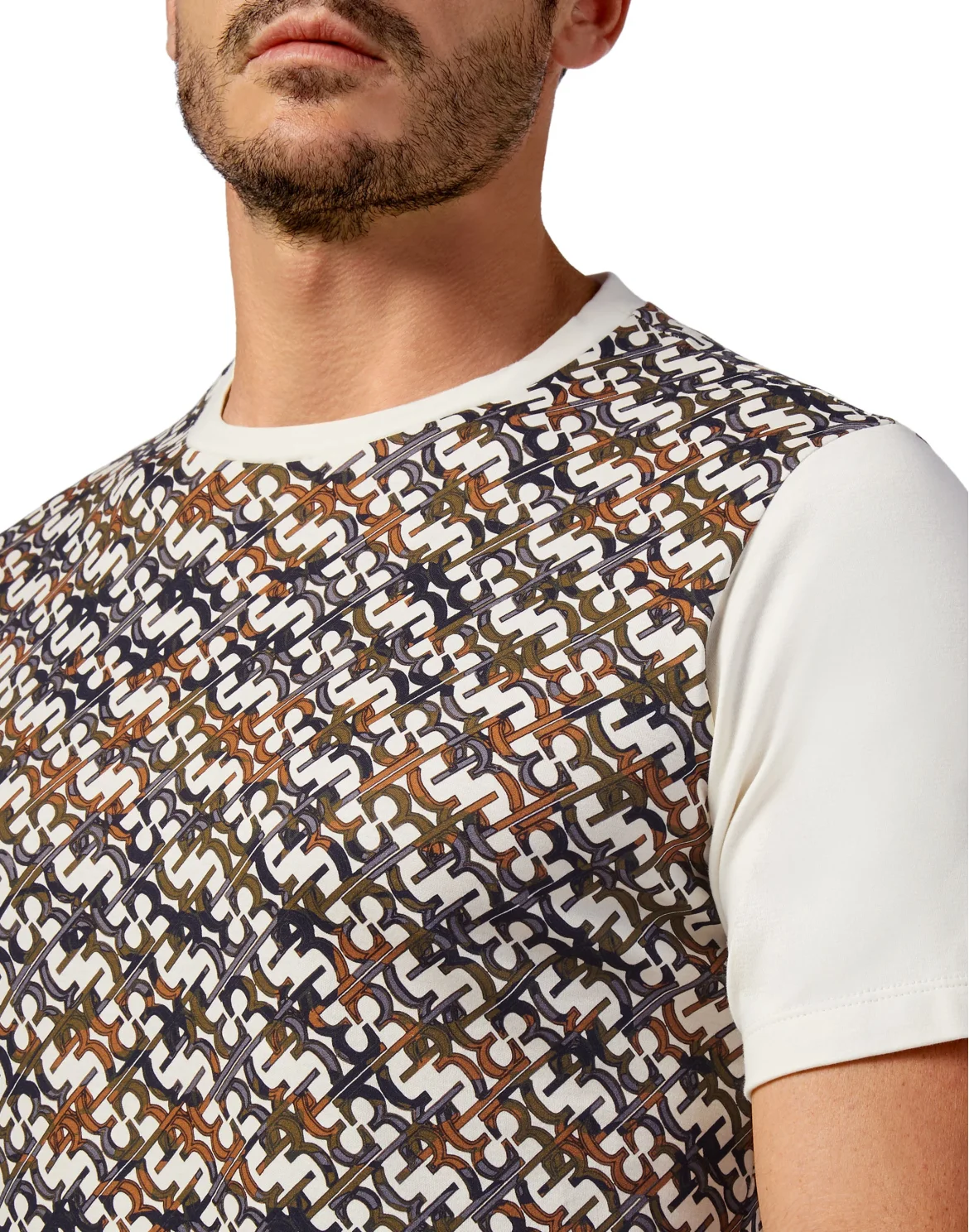 T-shirt Round Neck SS All over BB, цвет: Бежевый