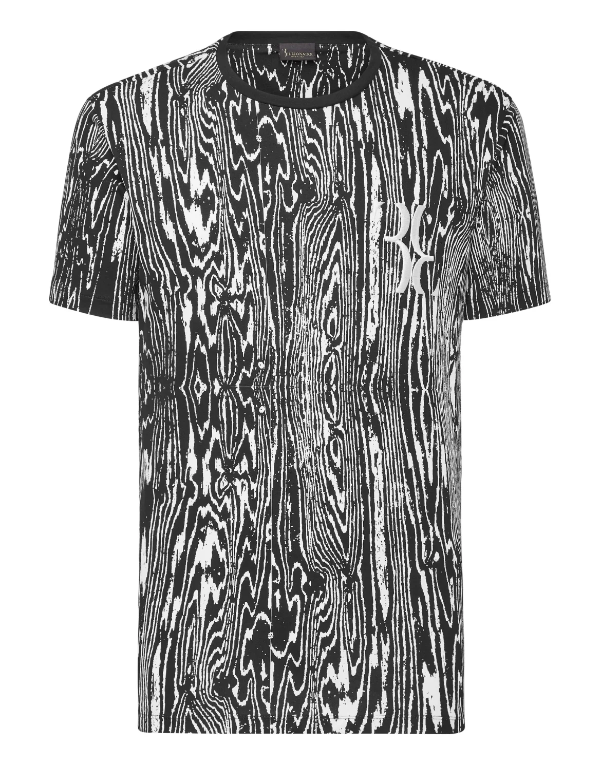 T-shirt Round Neck SS wood grain, цвет: Черный
