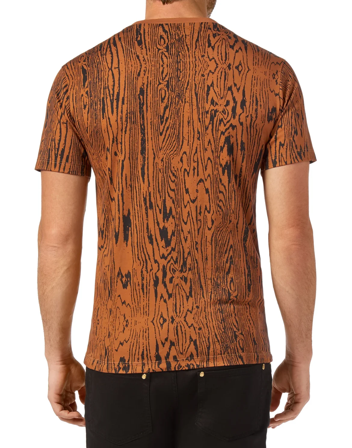 T-shirt Round Neck SS wood grain, цвет: Коричневый