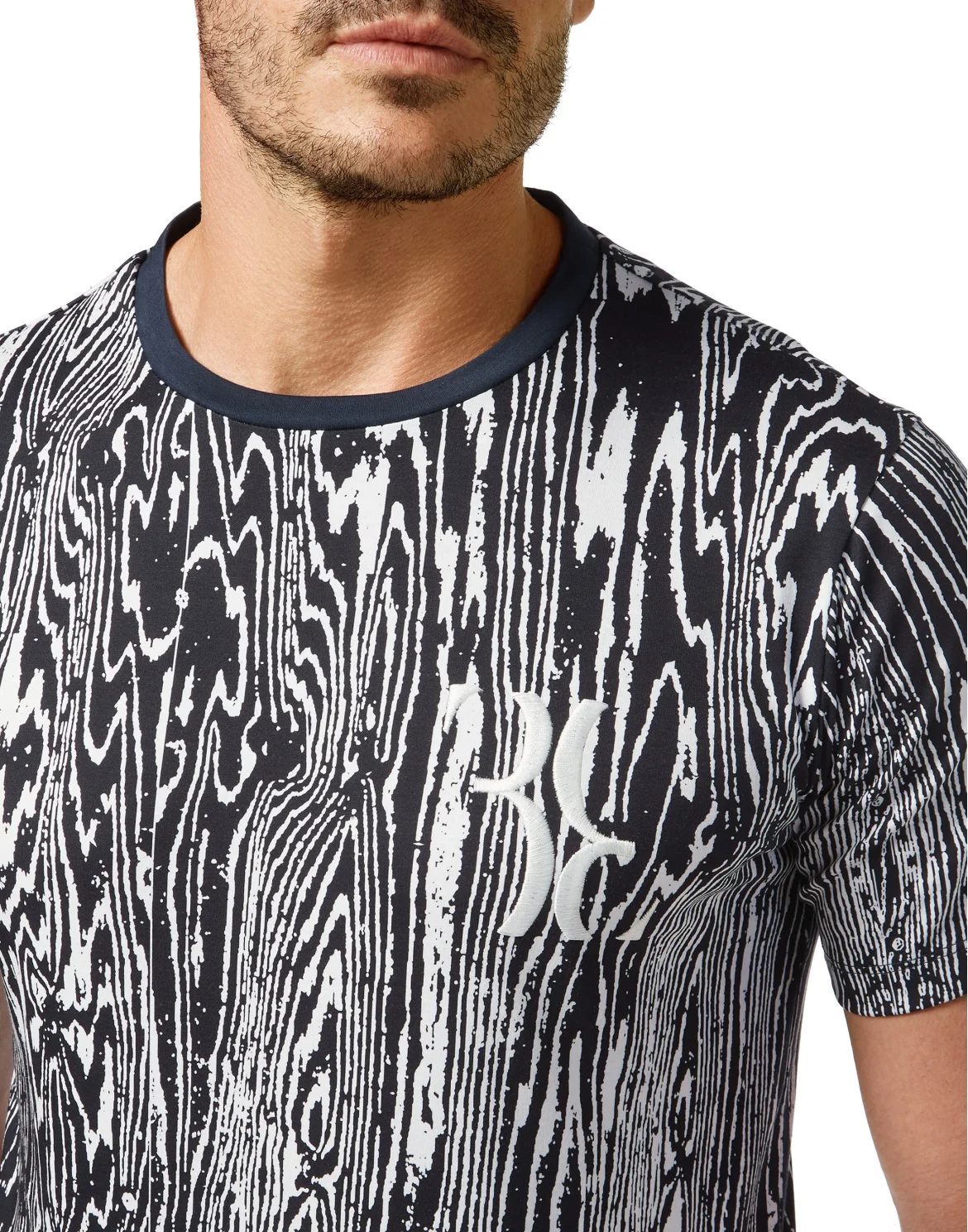 T-shirt Round Neck SS wood grain, цвет: Синий