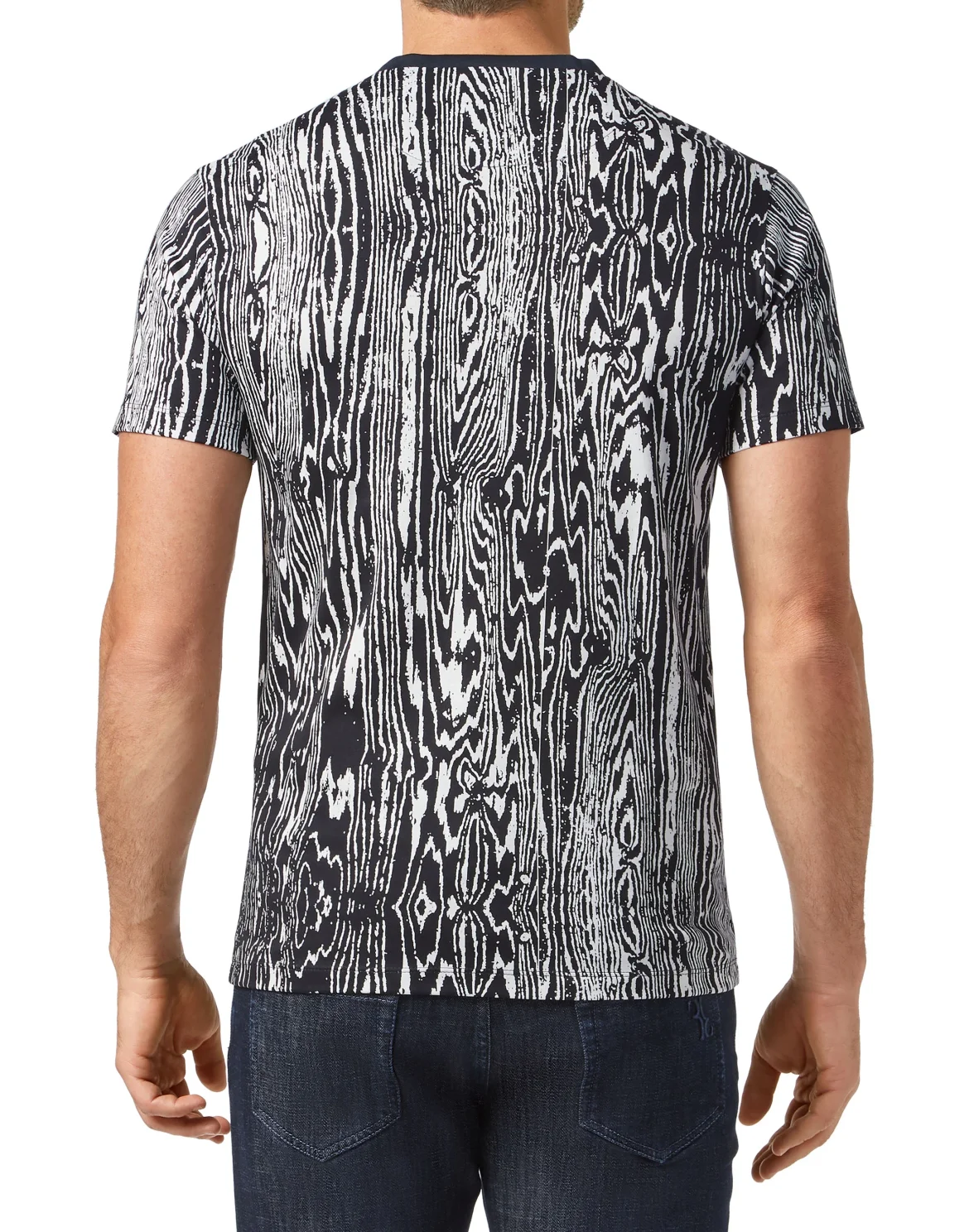 T-shirt Round Neck SS wood grain, цвет: Синий