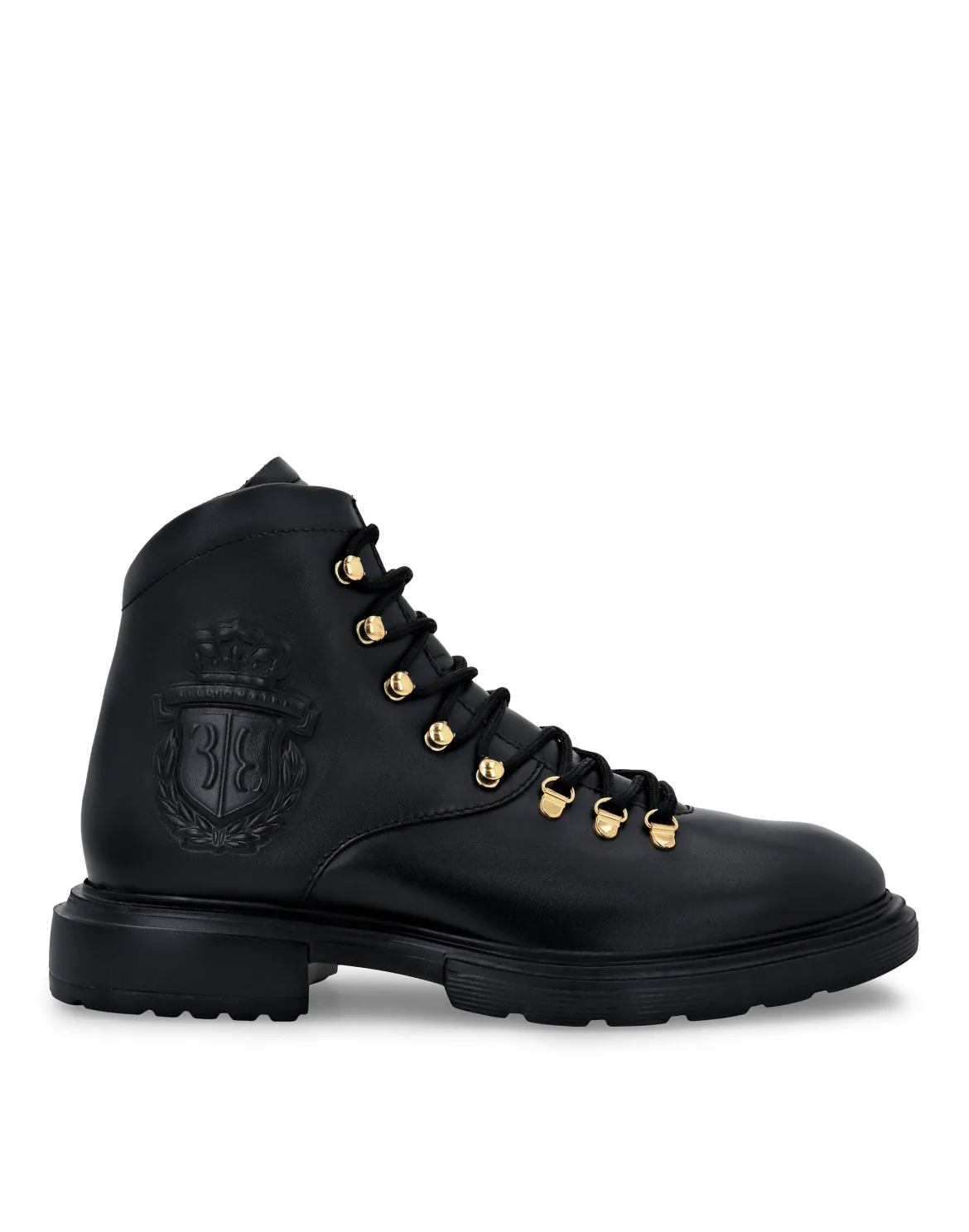 Leather Boots Low Flat Crest, цвет: Черный