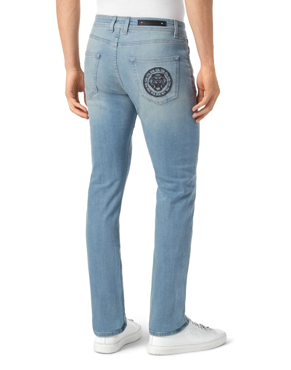 Denim Trousers Super Straight Cut Lion, цвет: Синий