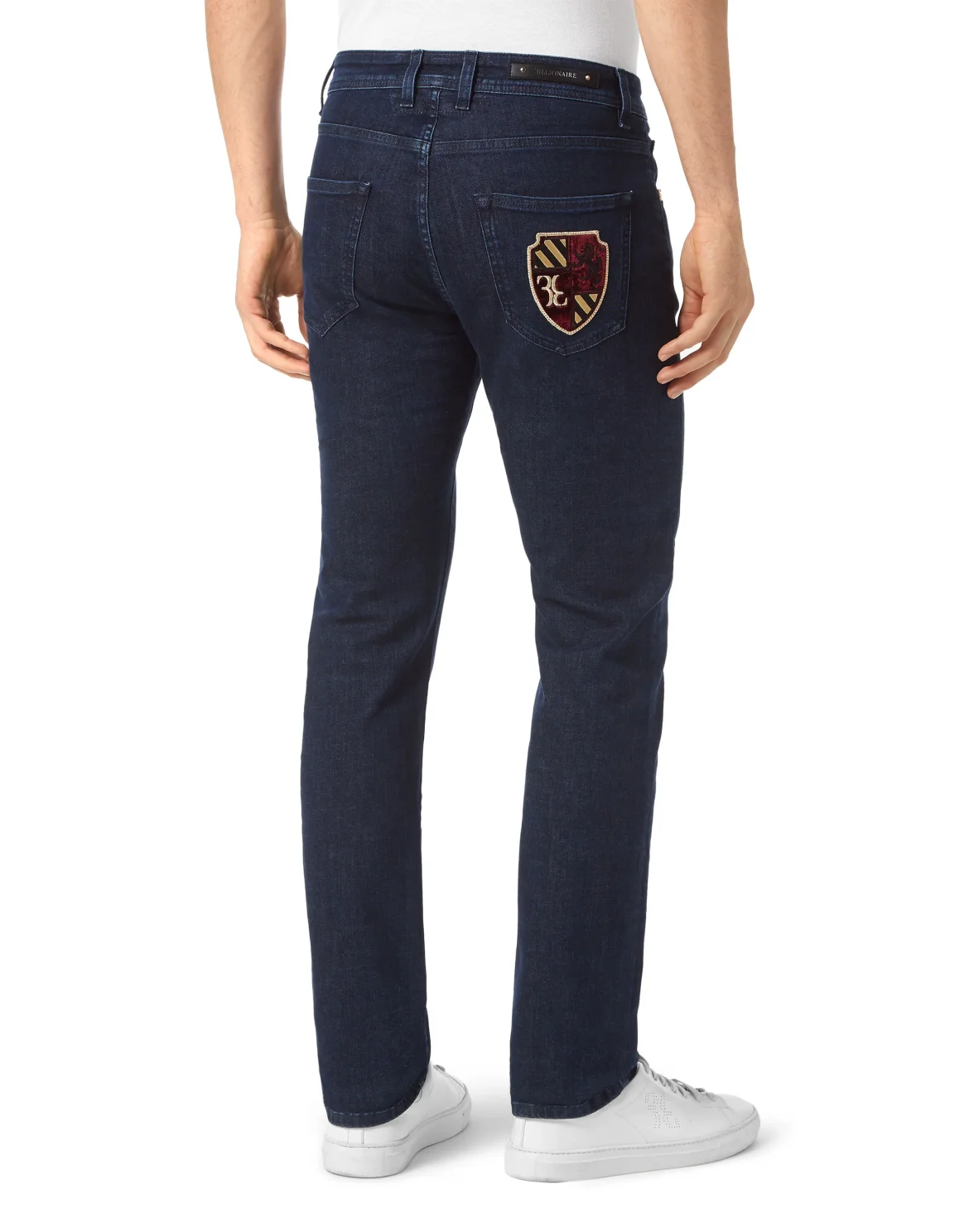 Denim Trousers Super Straight Cut Patches, цвет: Синий