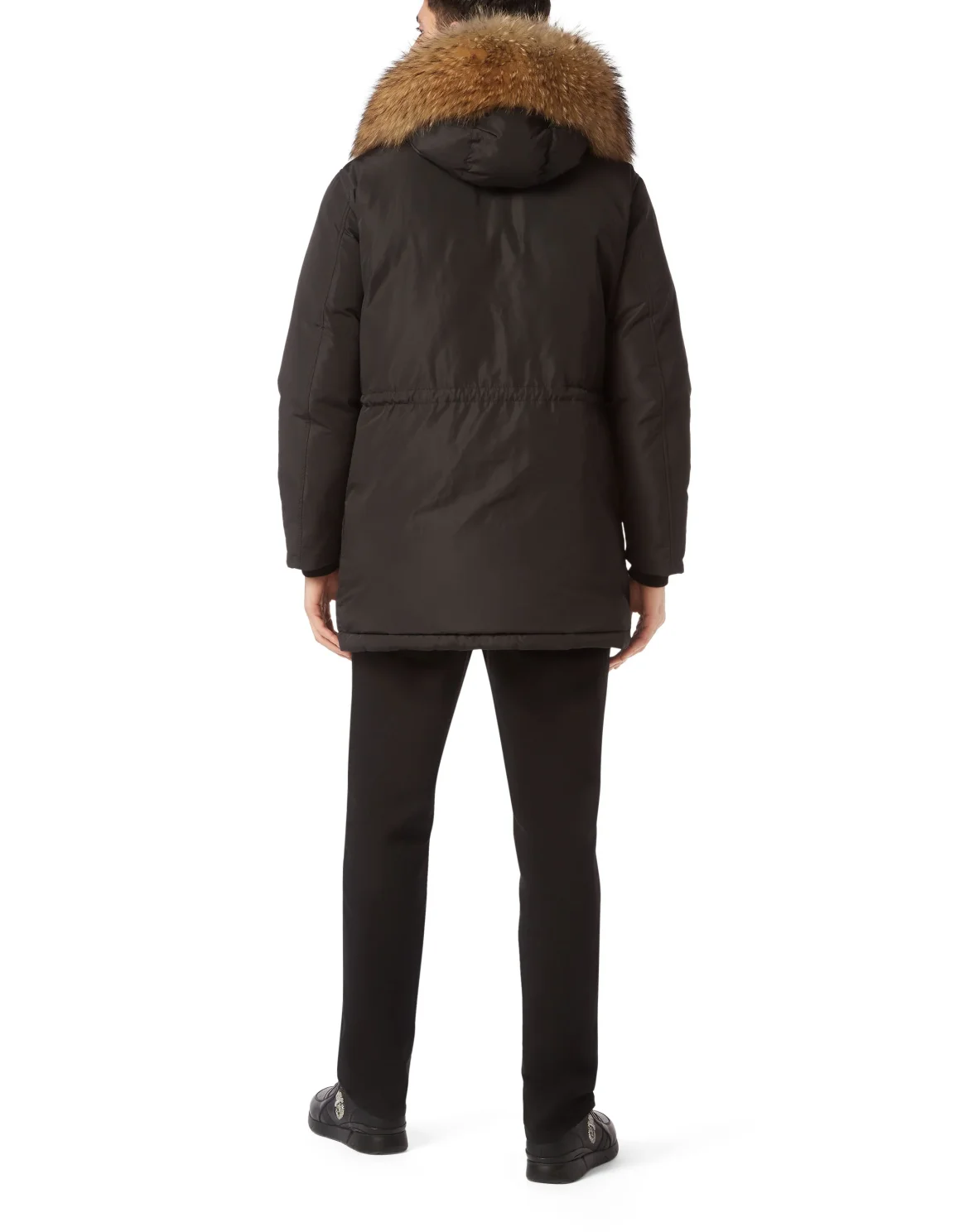 Down Parka with Fur, цвет: Черный