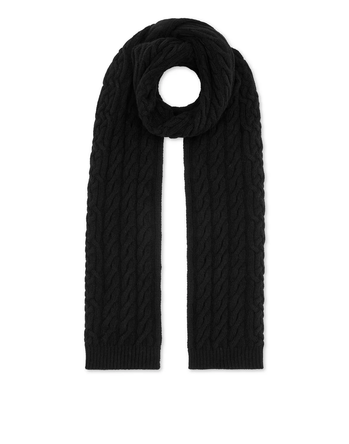 Wool Long Scarf, цвет: Черный