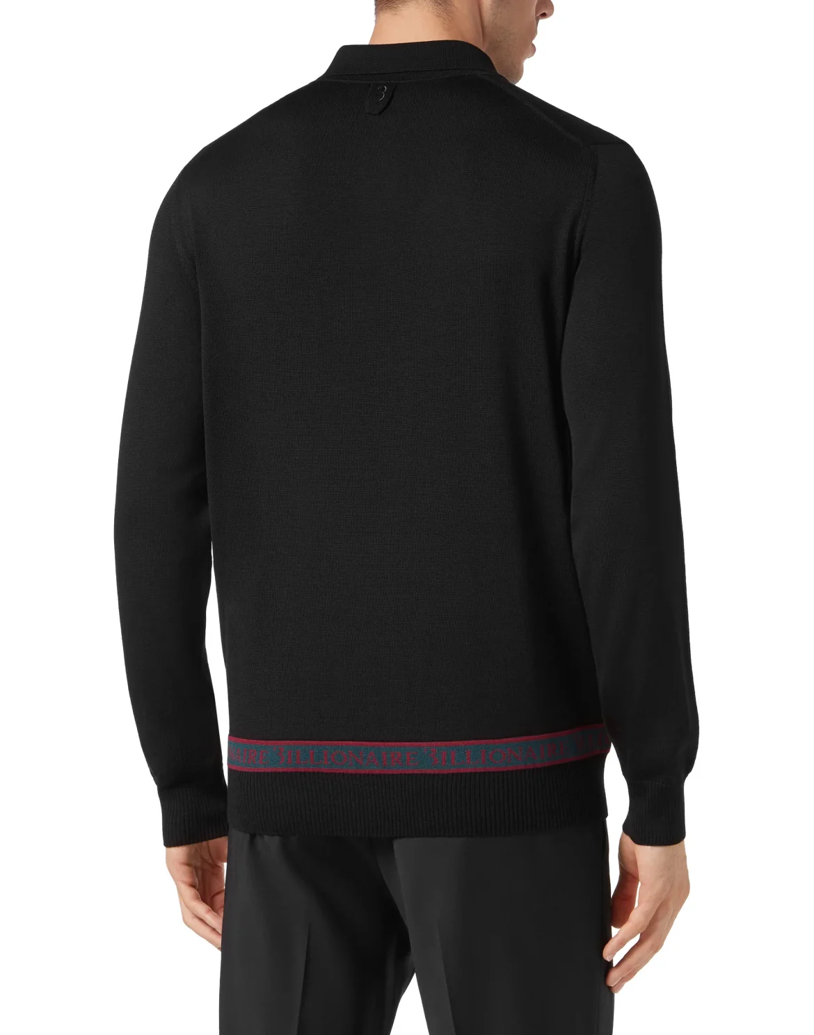 Wool and Silk Pullover Polo-Neck LS, цвет: Черный