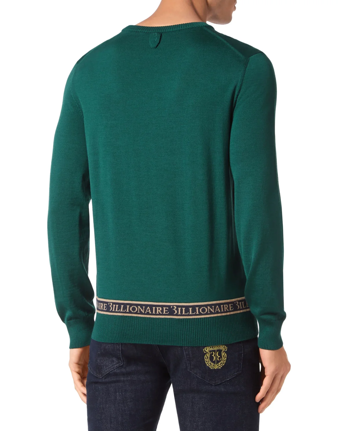Wool and Silk Pullover Round Neck LS, цвет: Зеленый