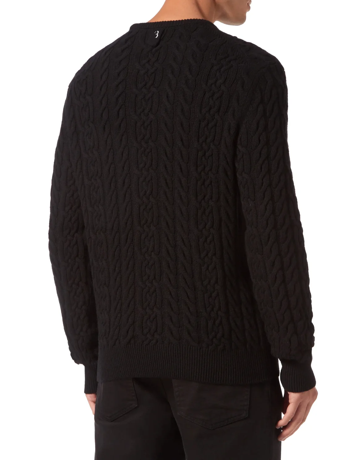 Wool Pullover Round Neck LS, цвет: Черный