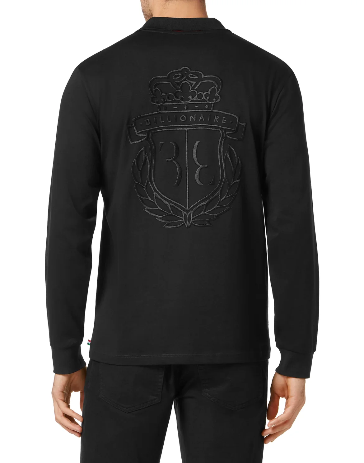 Piquet Polo shirt LS, цвет: Черный
