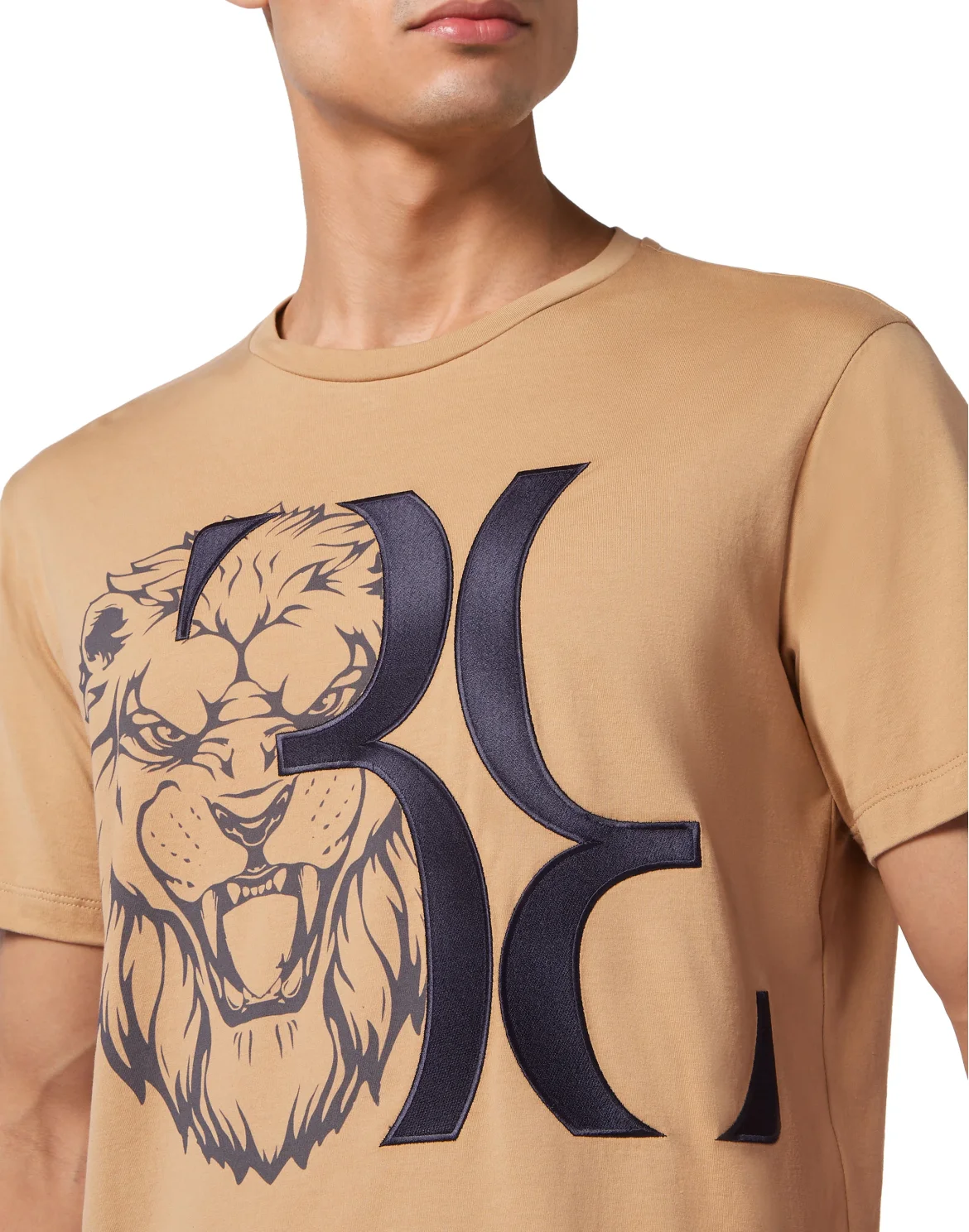 Cotton Maco T-shirt Round Neck SS, цвет: Бежевый