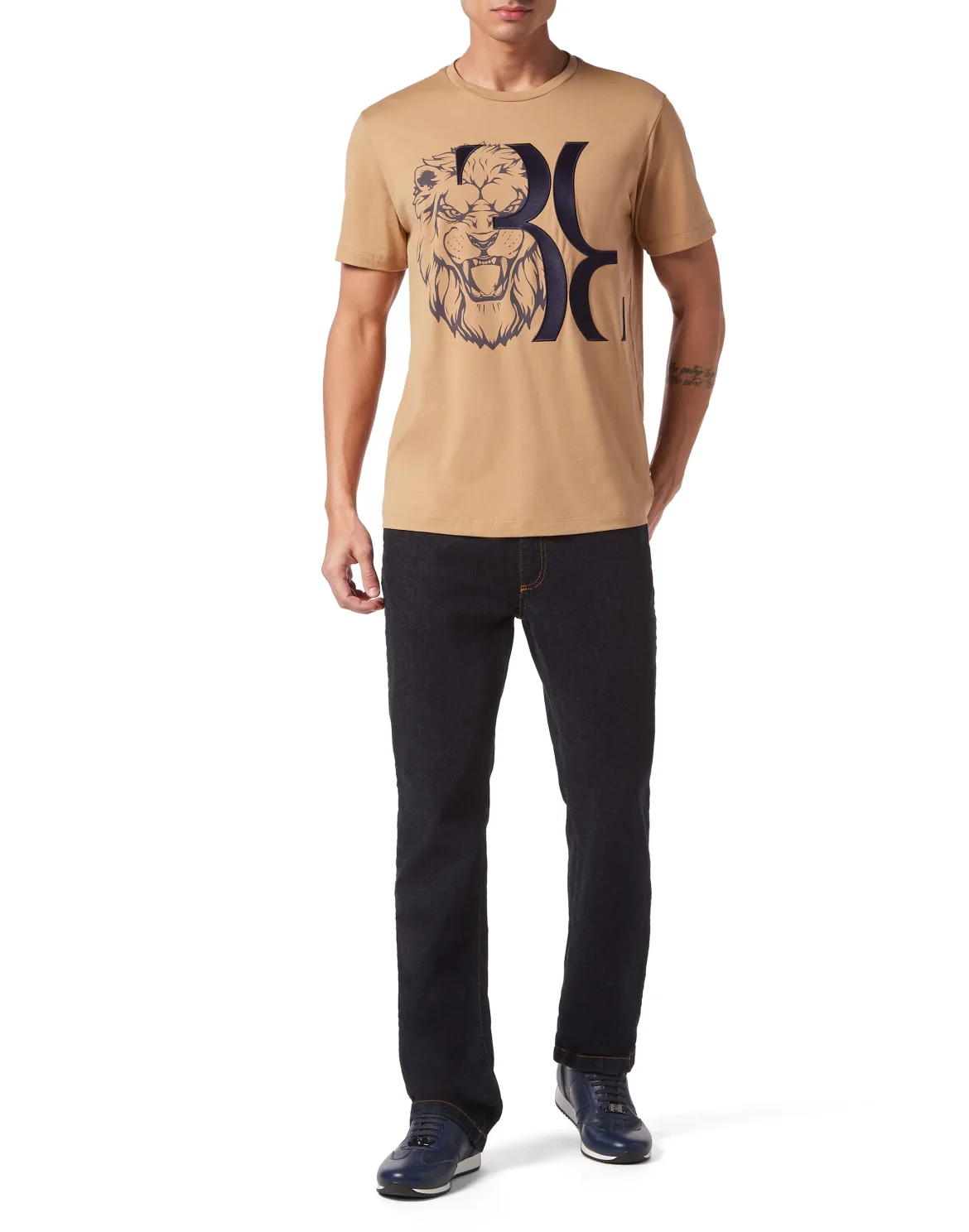 Cotton Maco T-shirt Round Neck SS, цвет: Бежевый