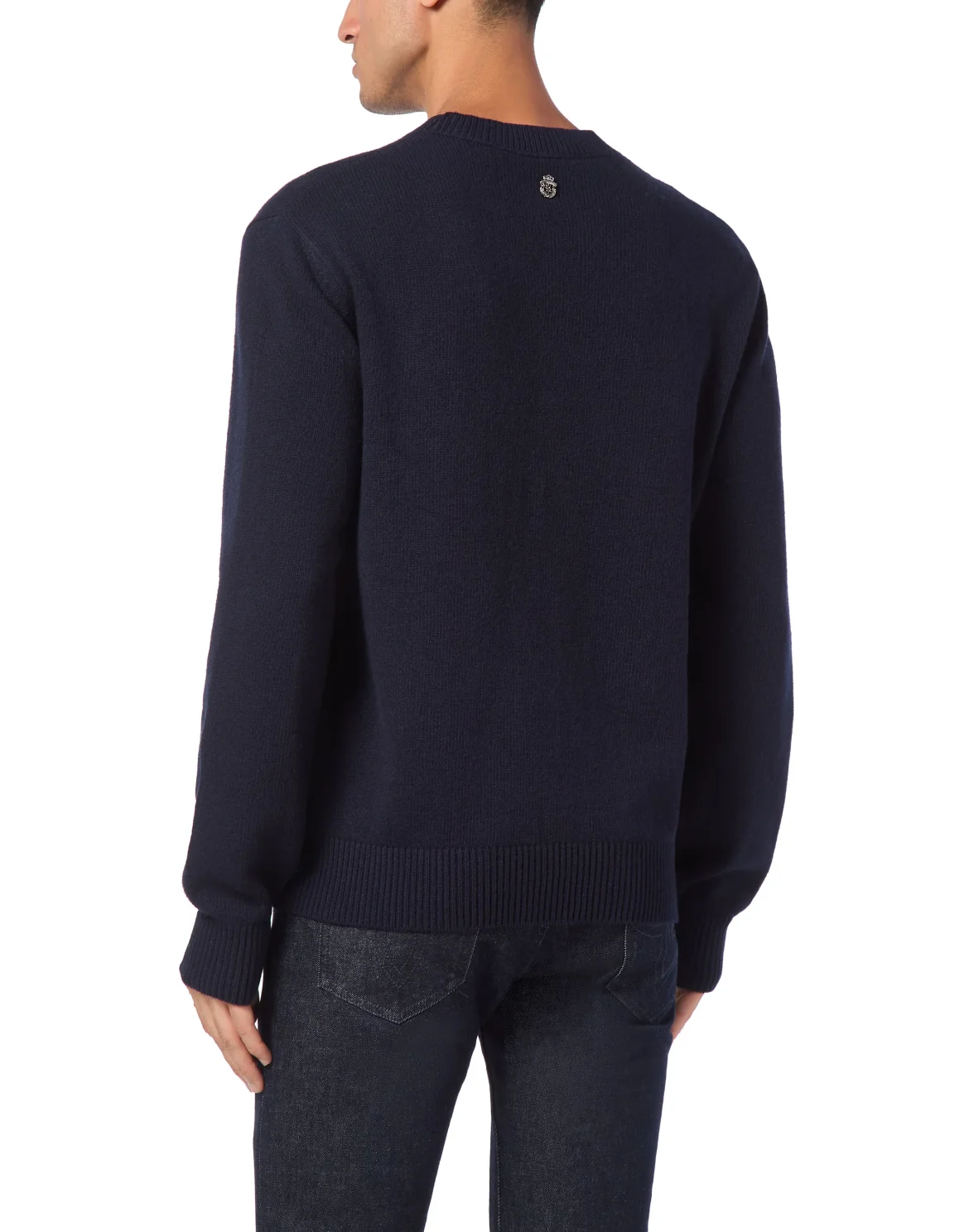 Merino Knit Pullover Round Neck LS, цвет: Синий