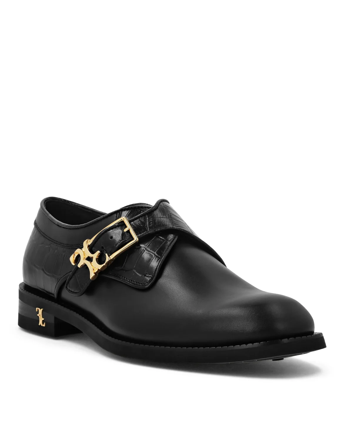 Crocco Printed Leather City Shoes, цвет: Черный