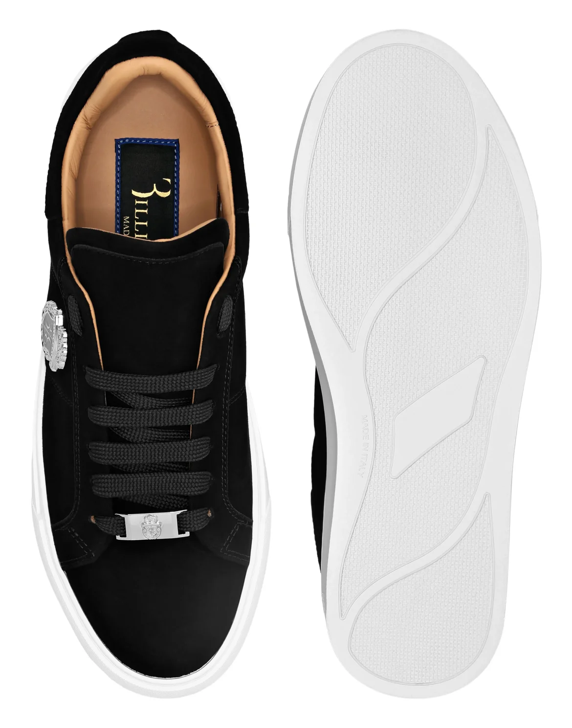 Suede Lo-Top Sneakers, цвет: Черный