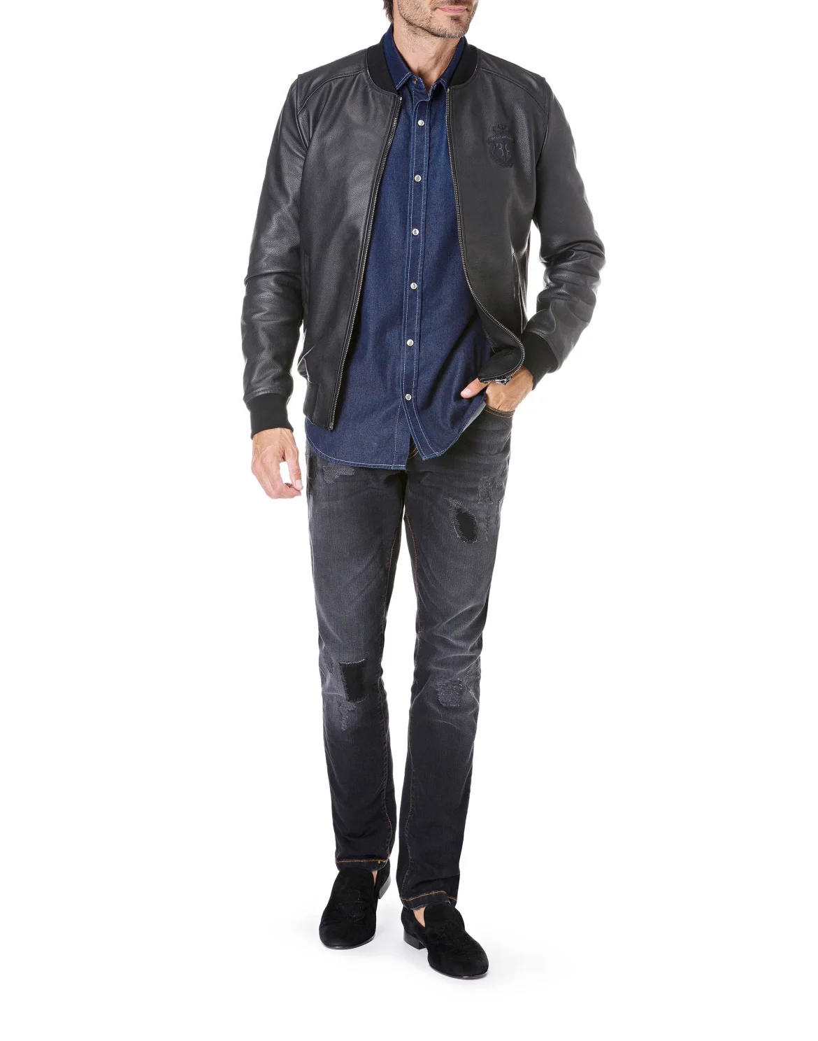 Denim Shirt Ls "Ivan", цвет: Синий