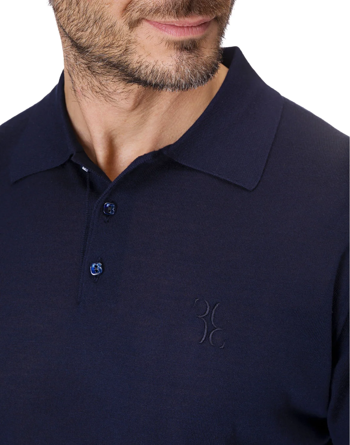 Pullover Polo-Neck LS "Cross", цвет: Синий