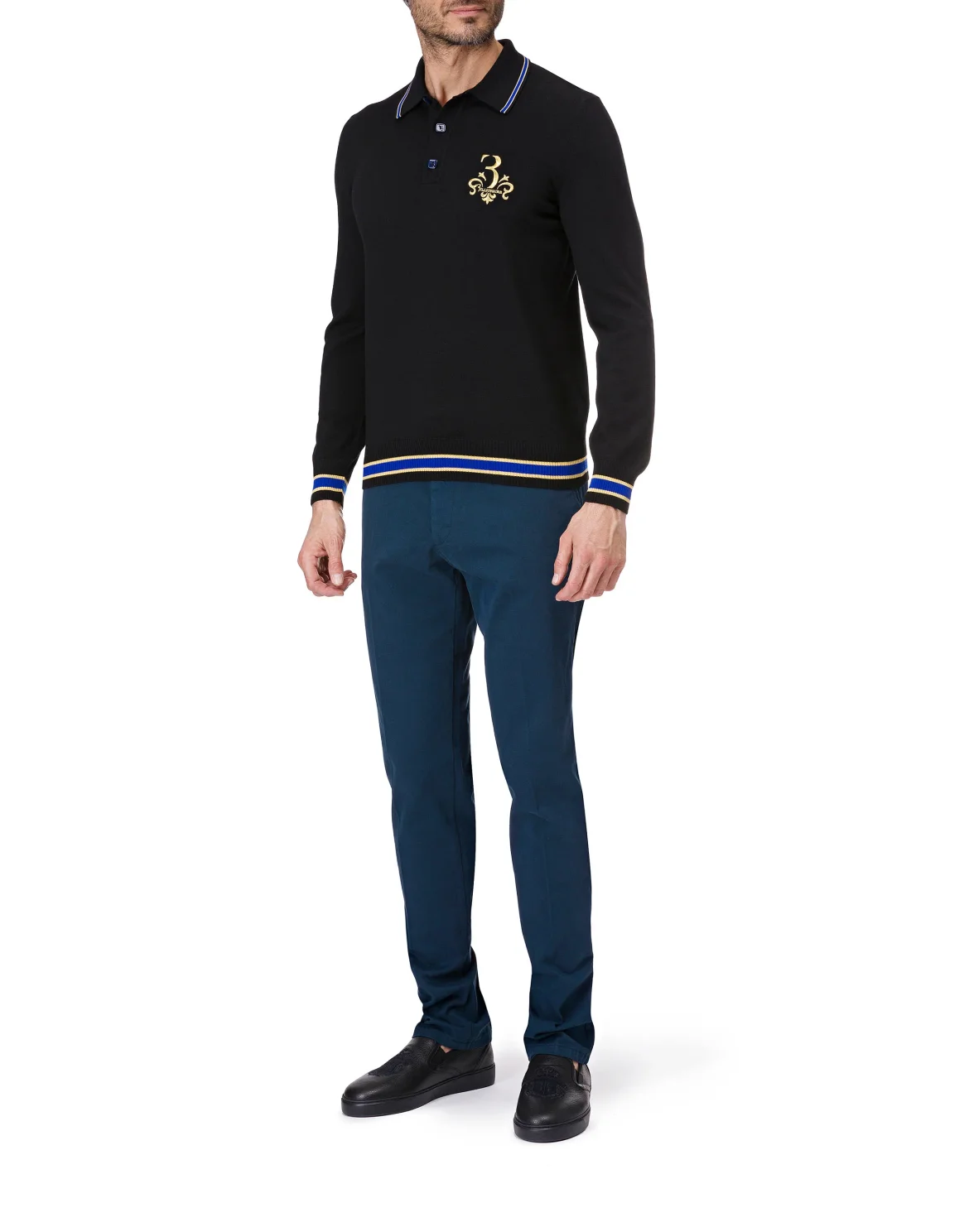 Pullover Polo-Neck LS "Gustav", цвет: Черный