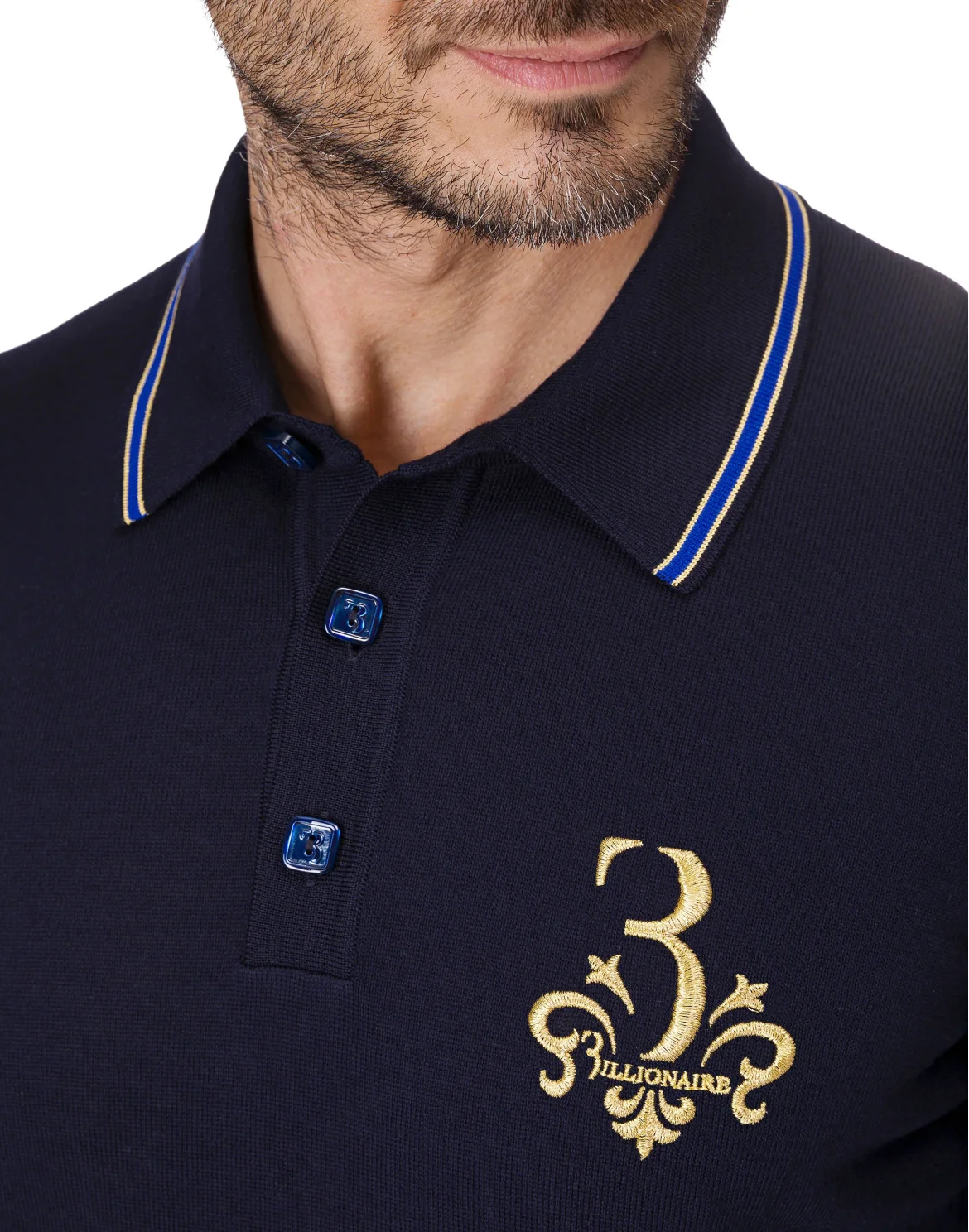 Pullover Polo-Neck LS "Gustav", цвет: Синий