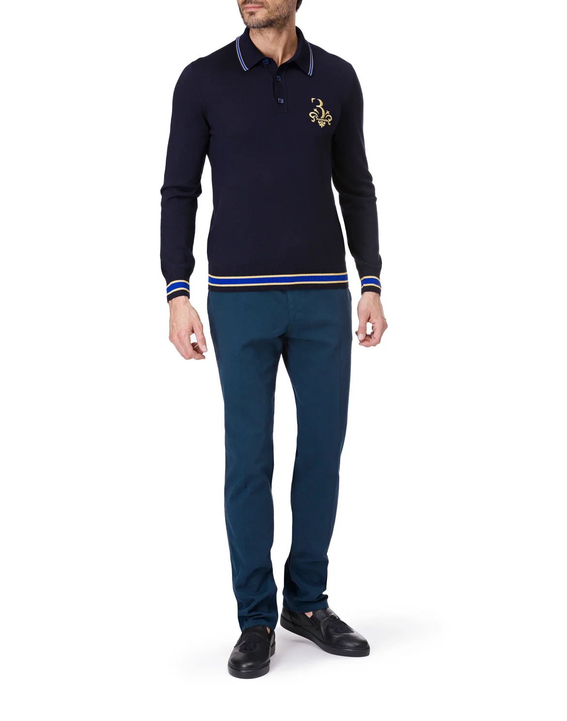 Pullover Polo-Neck LS "Gustav", цвет: Синий