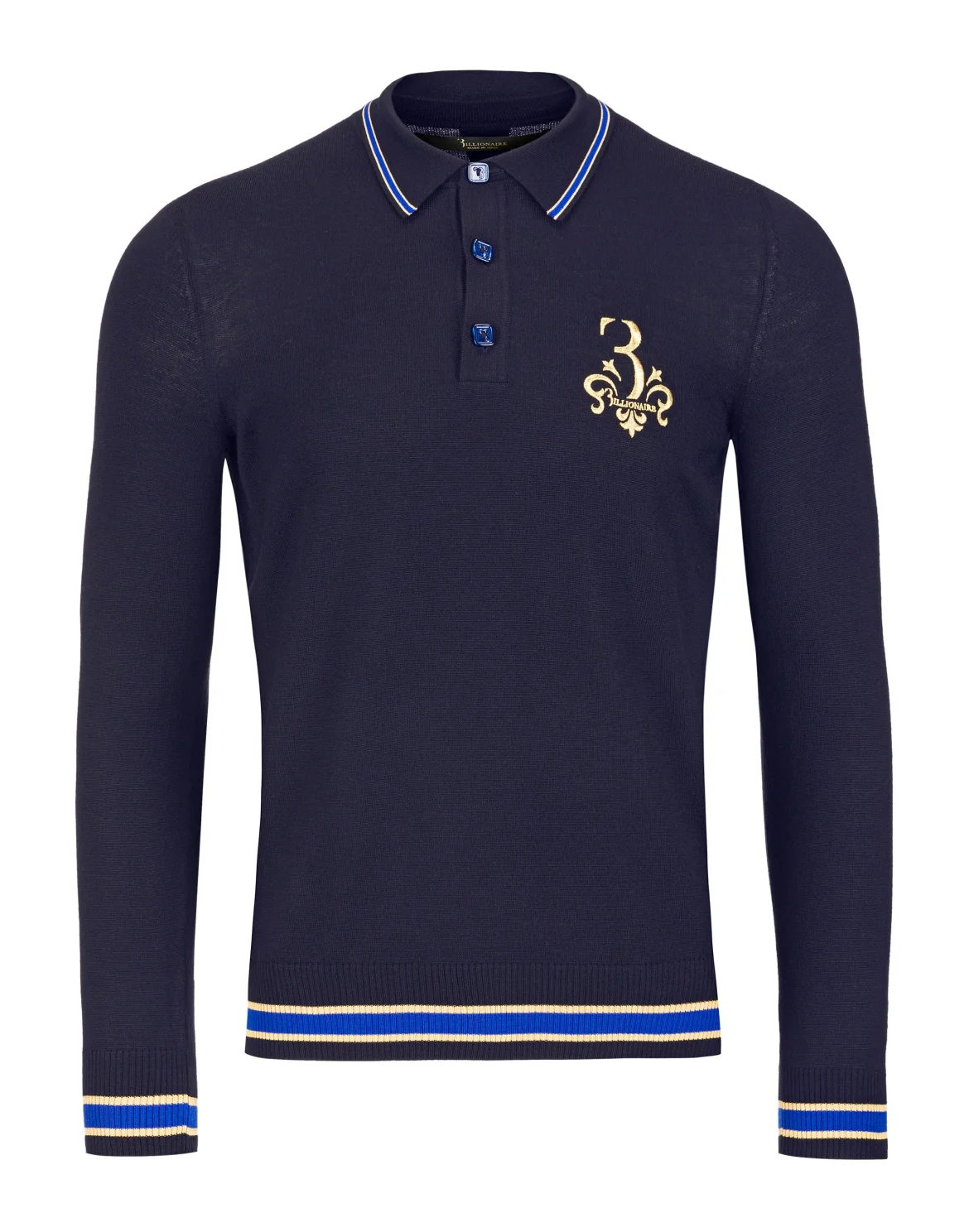 Pullover Polo-Neck LS "Gustav", цвет: Синий