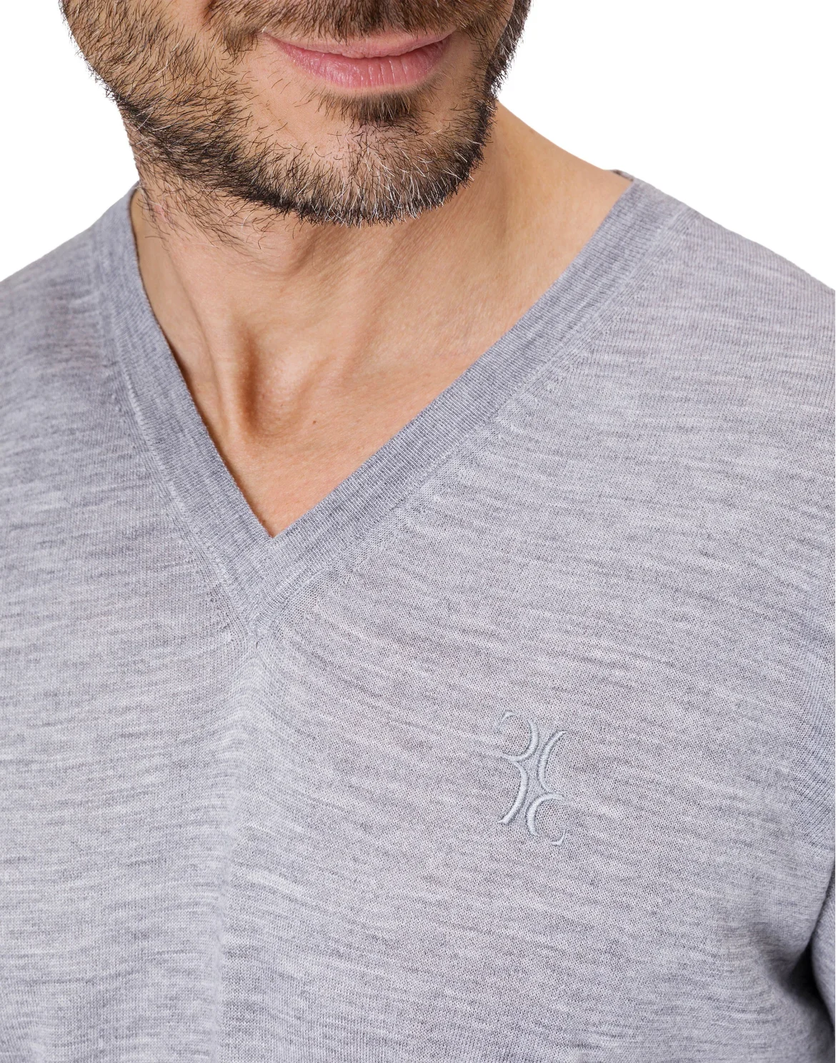 Pullover V-Neck LS "Justin", цвет: Серый