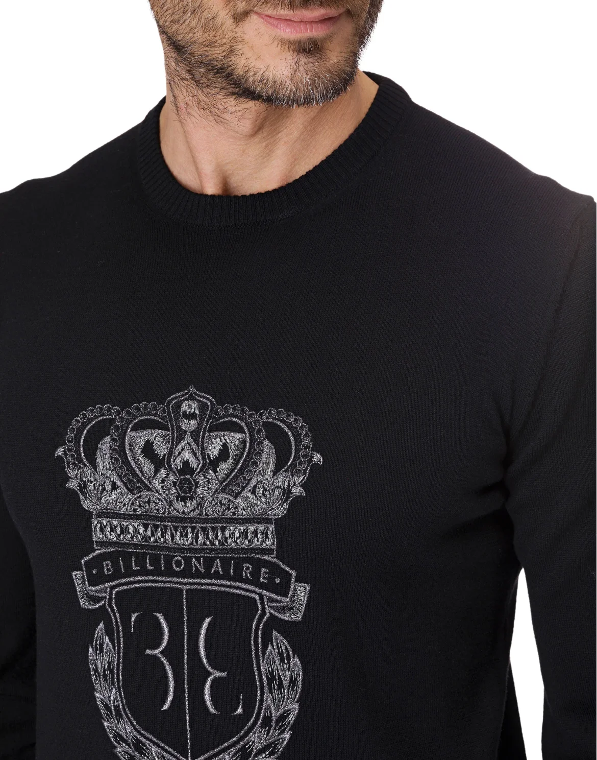 Pullover Round Neck LS "Justin", цвет: Черный