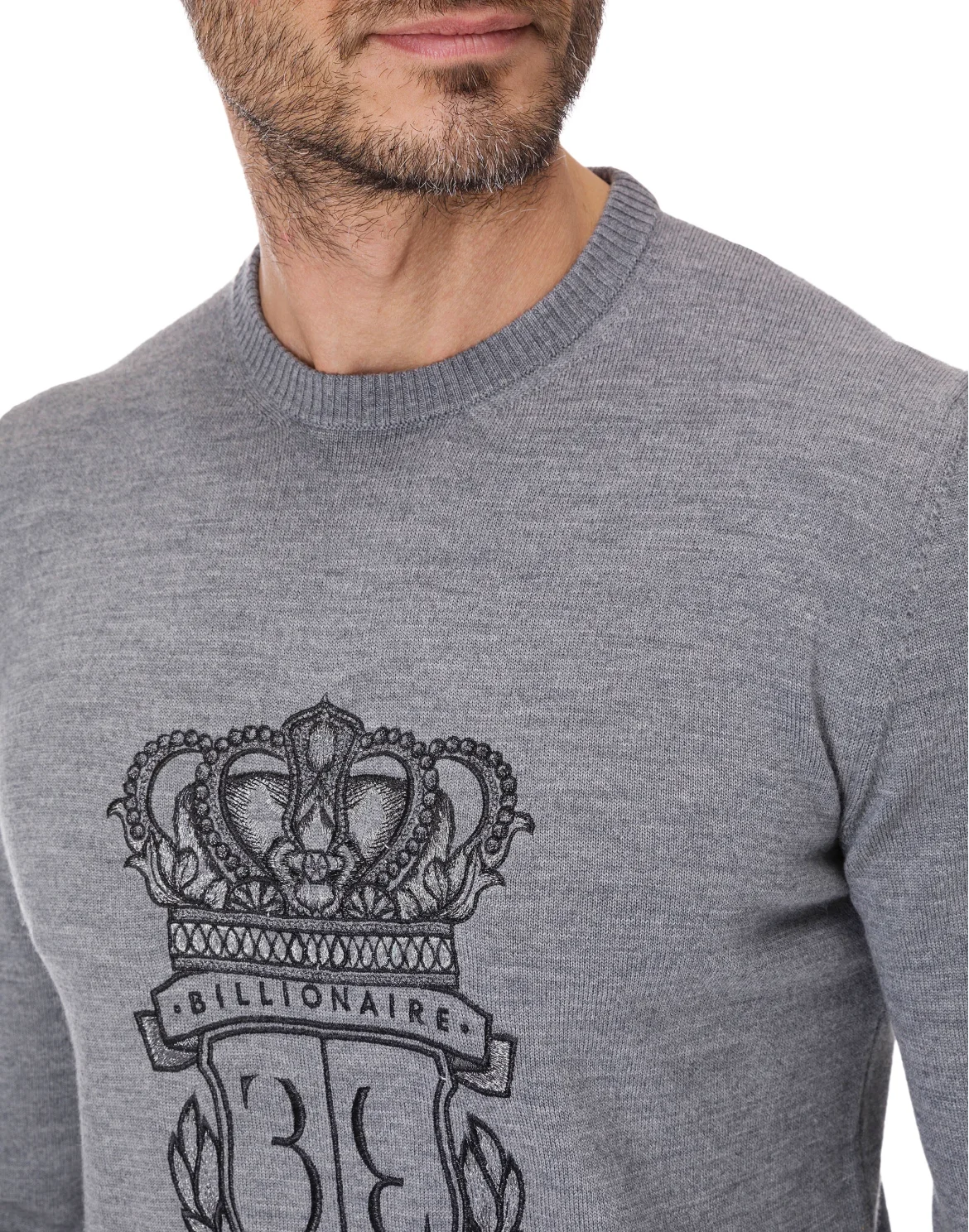 Pullover Round Neck LS "Justin", цвет: Серый