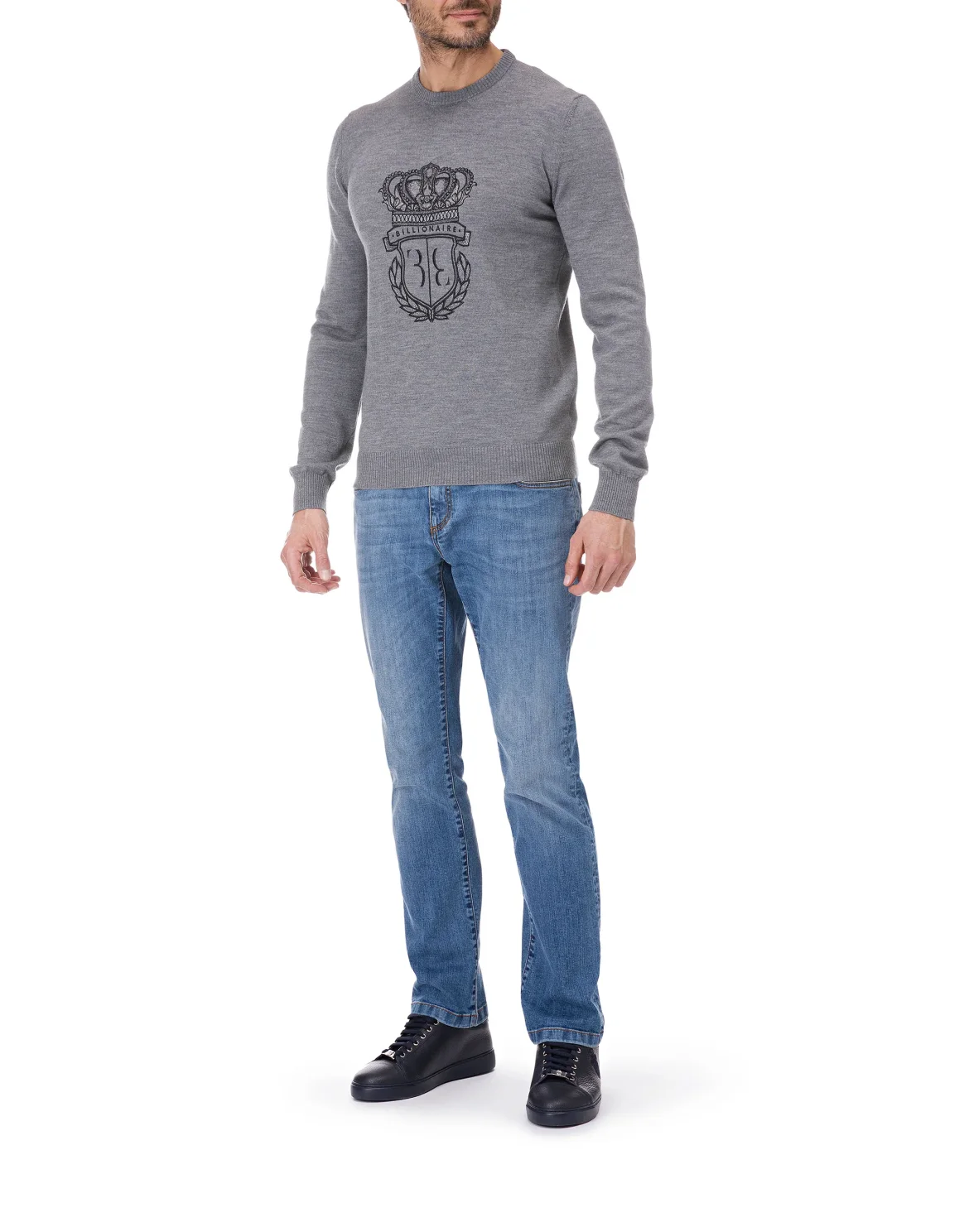 Pullover Round Neck LS "Justin", цвет: Серый