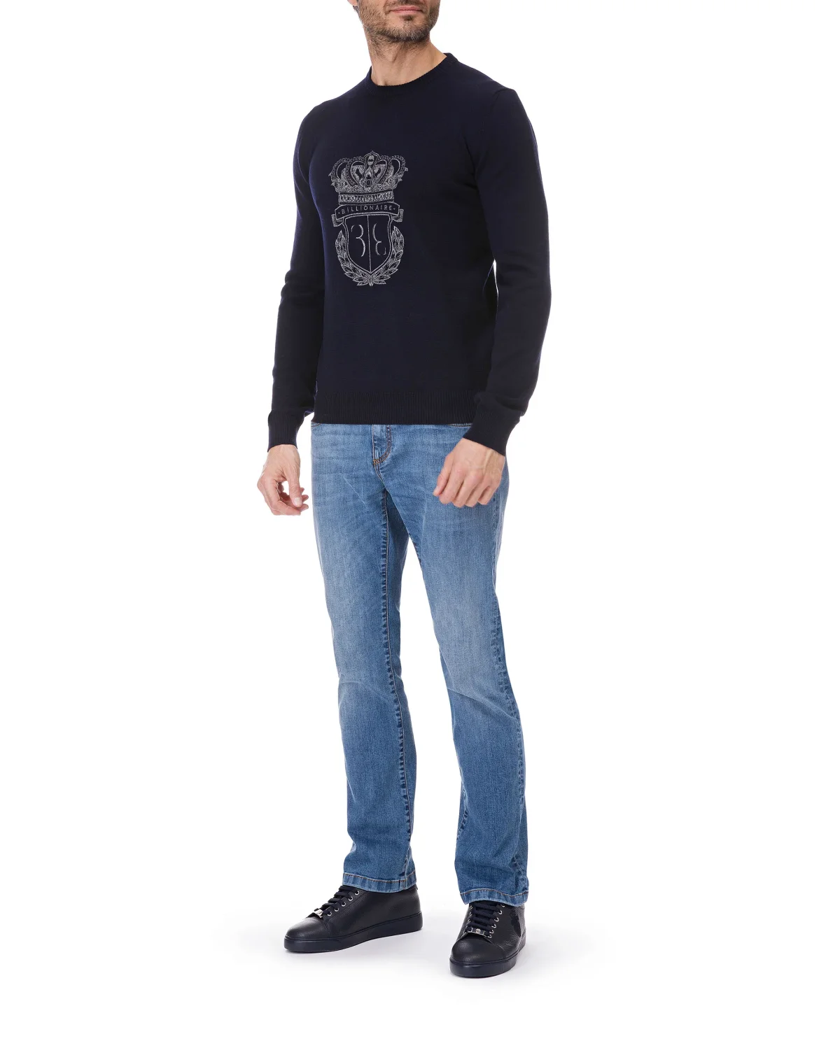Pullover Round Neck LS "Justin", цвет: Синий