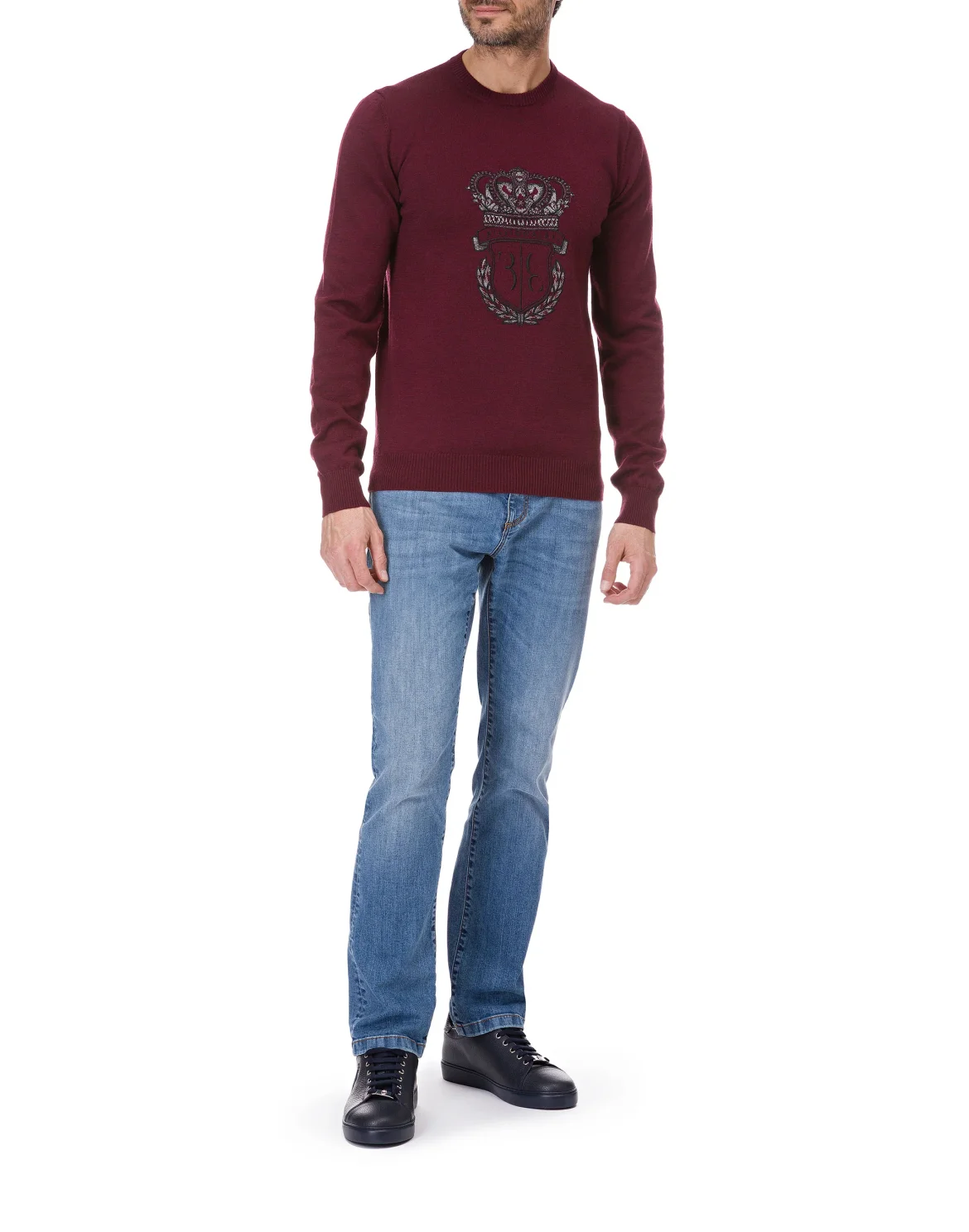 Pullover Round Neck LS "Justin", цвет: Красный