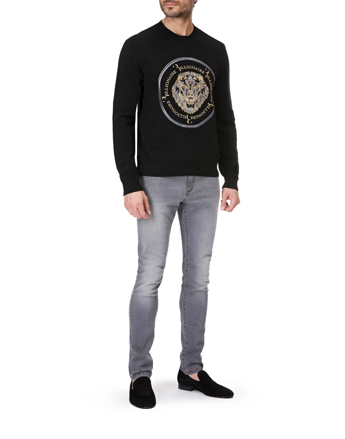 Pullover Round Neck LS "Lion", цвет: Черный