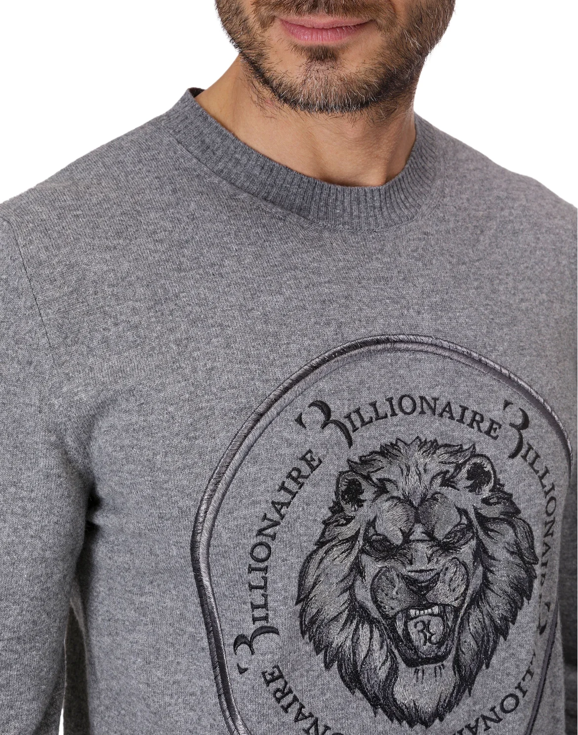 Pullover Round Neck LS "Lion", цвет: Серый