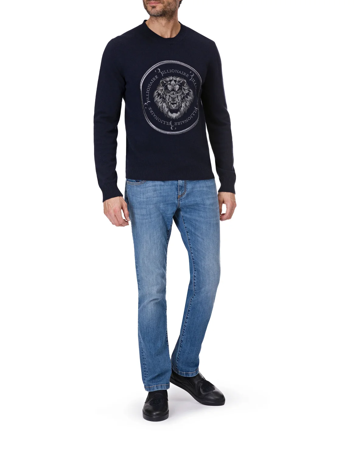 Pullover Round Neck LS "Lion", цвет: Синий