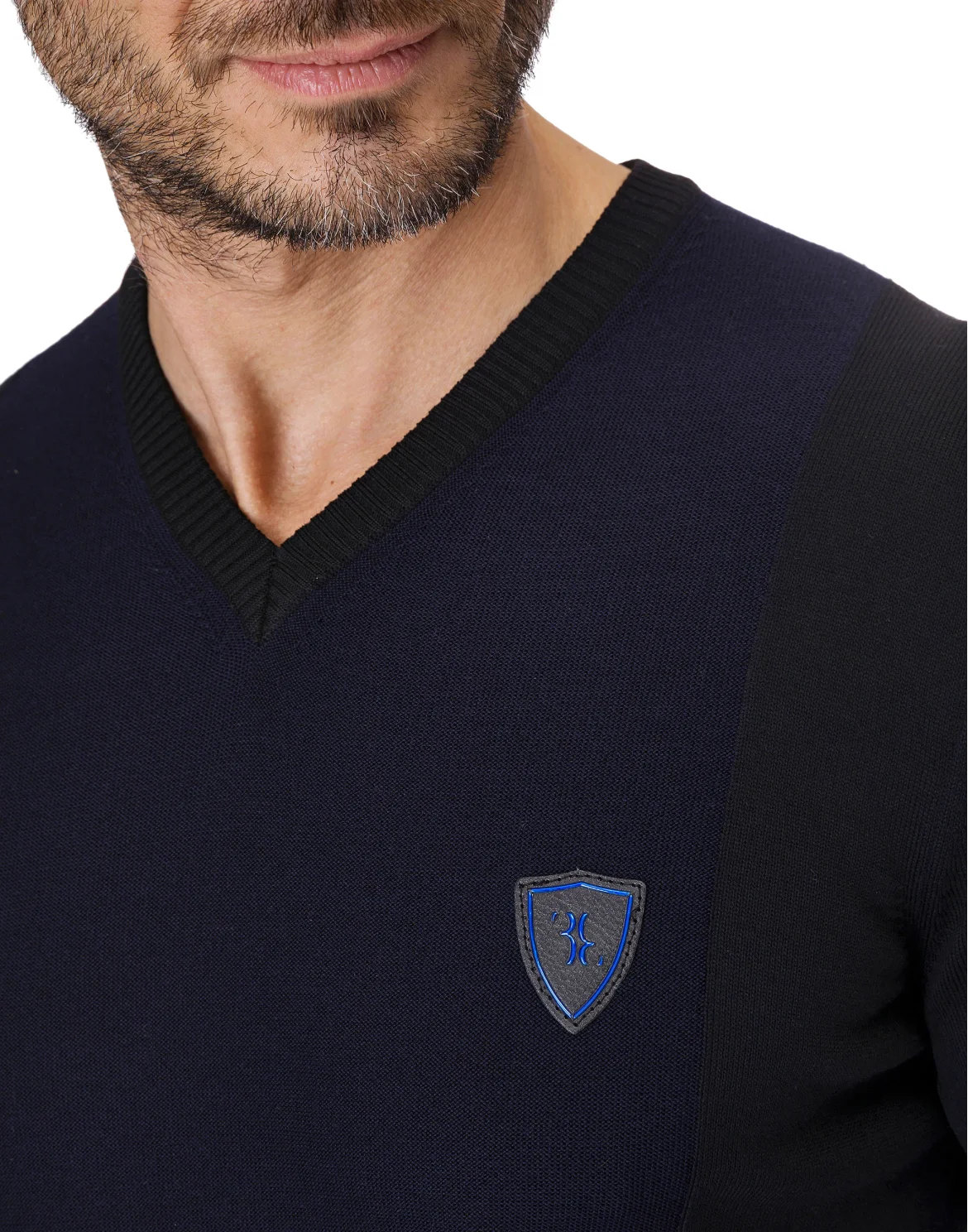 Pullover V-Neck LS "Tobias", цвет: Синий