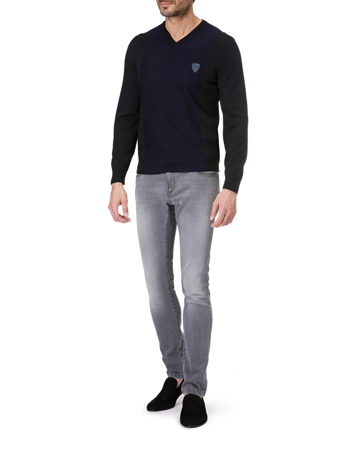 Pullover V-Neck LS "Tobias", цвет: Синий