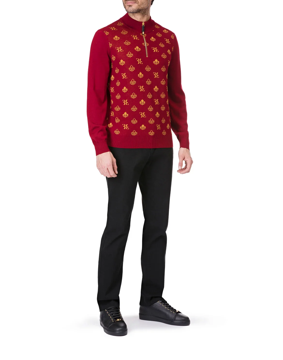 Pullover zip mock "Ricki", цвет: Красный
