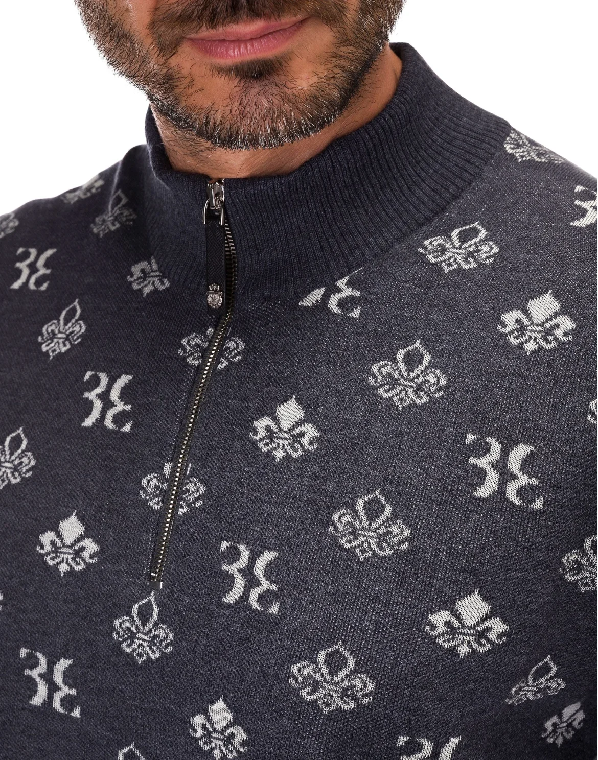 Pullover zip mock "Ricki", цвет: Серый