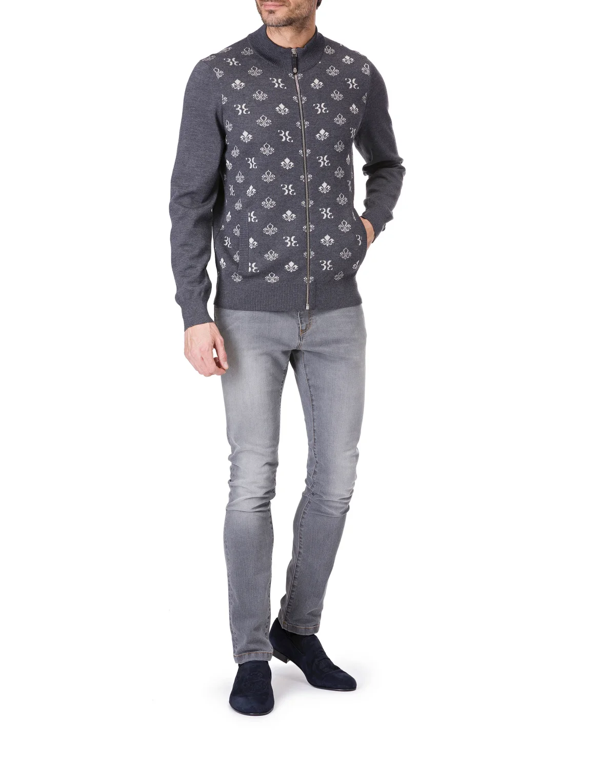Pullover full zip "Oscar", цвет: Серый