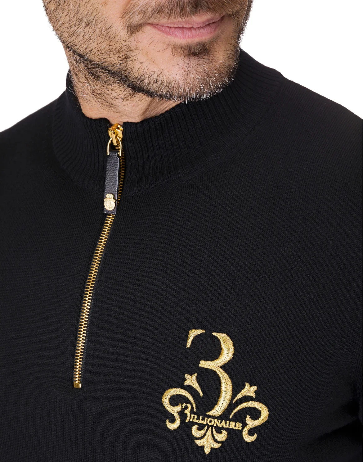 Pullover zip mock "Rolf", цвет: Черный
