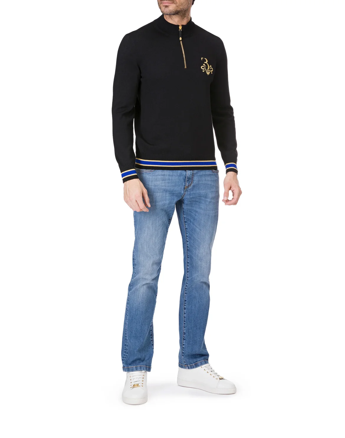 Pullover zip mock "Rolf", цвет: Черный