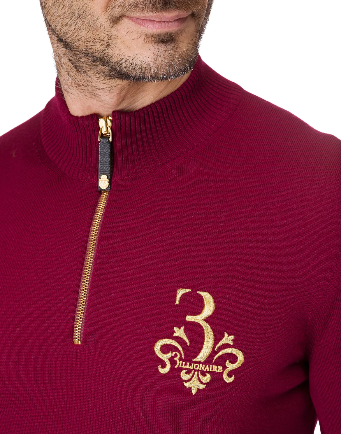 Pullover zip mock "Rolf", цвет: Красный