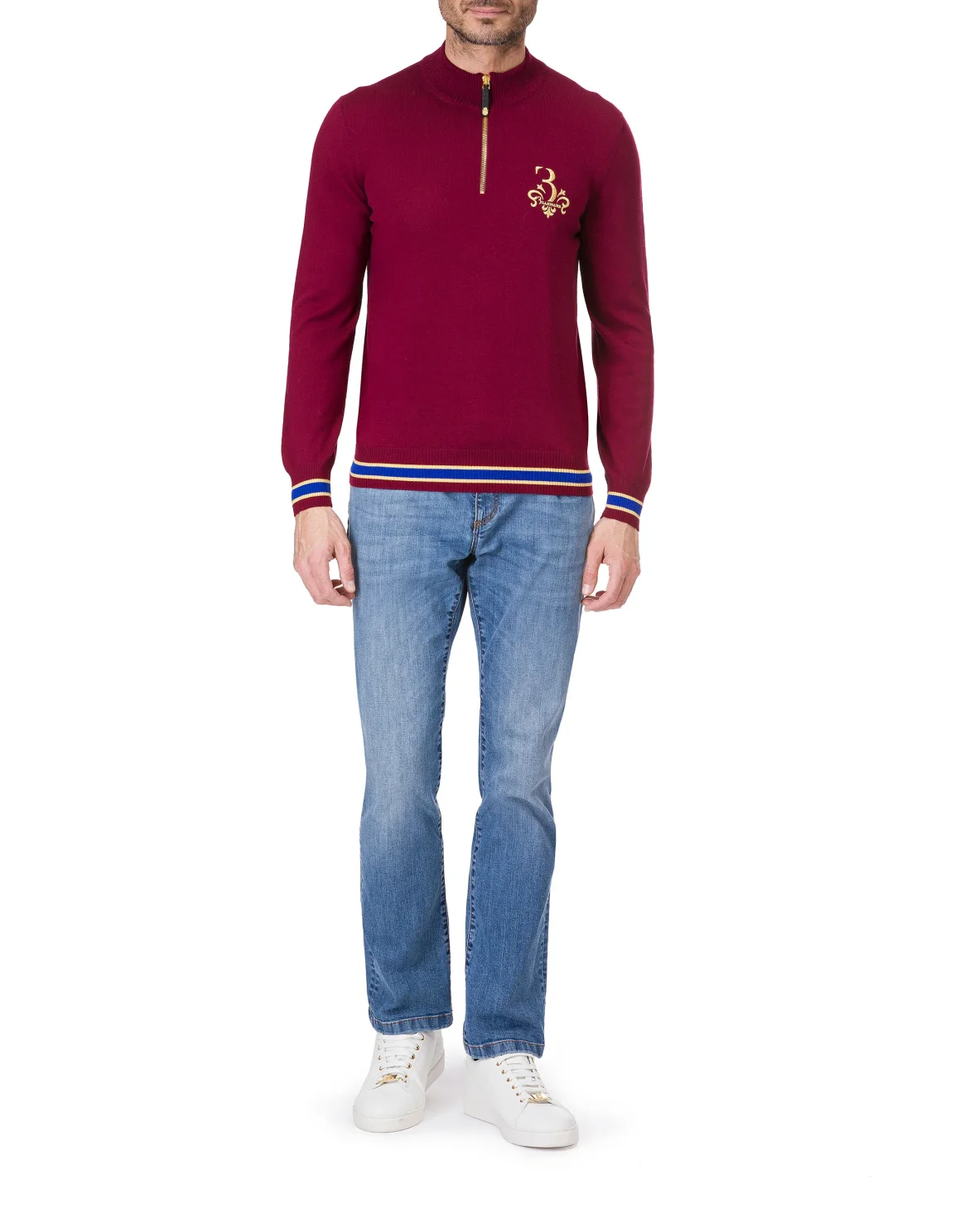 Pullover zip mock "Rolf", цвет: Красный