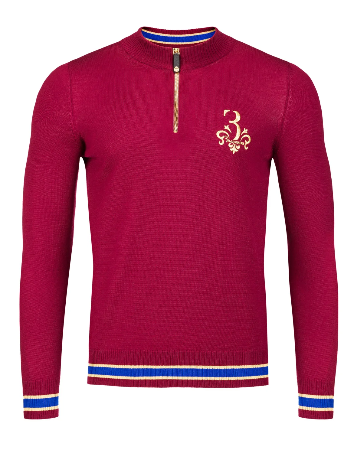 Pullover zip mock "Rolf", цвет: Красный