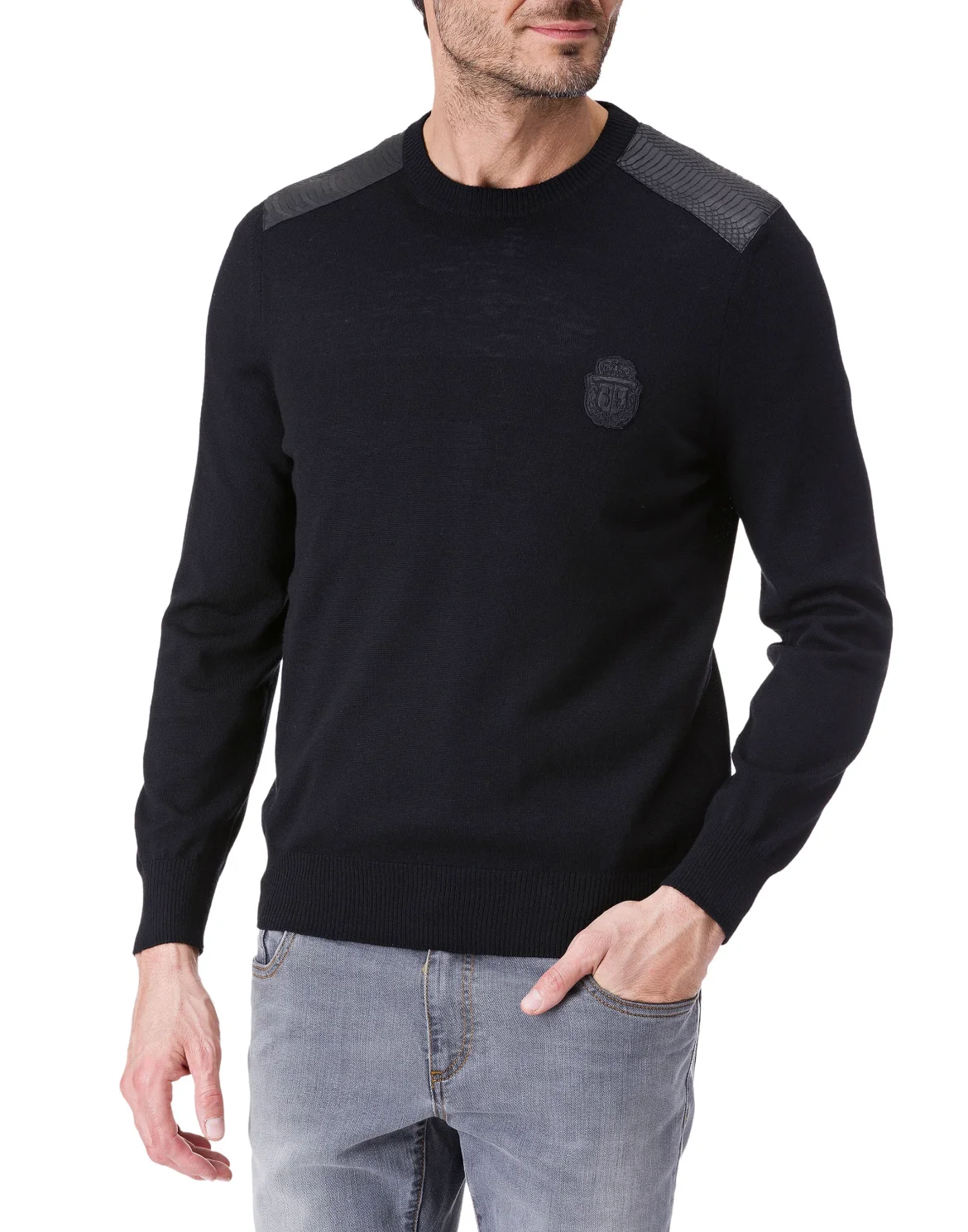 Pullover Round Neck LS "Buding", цвет: Черный