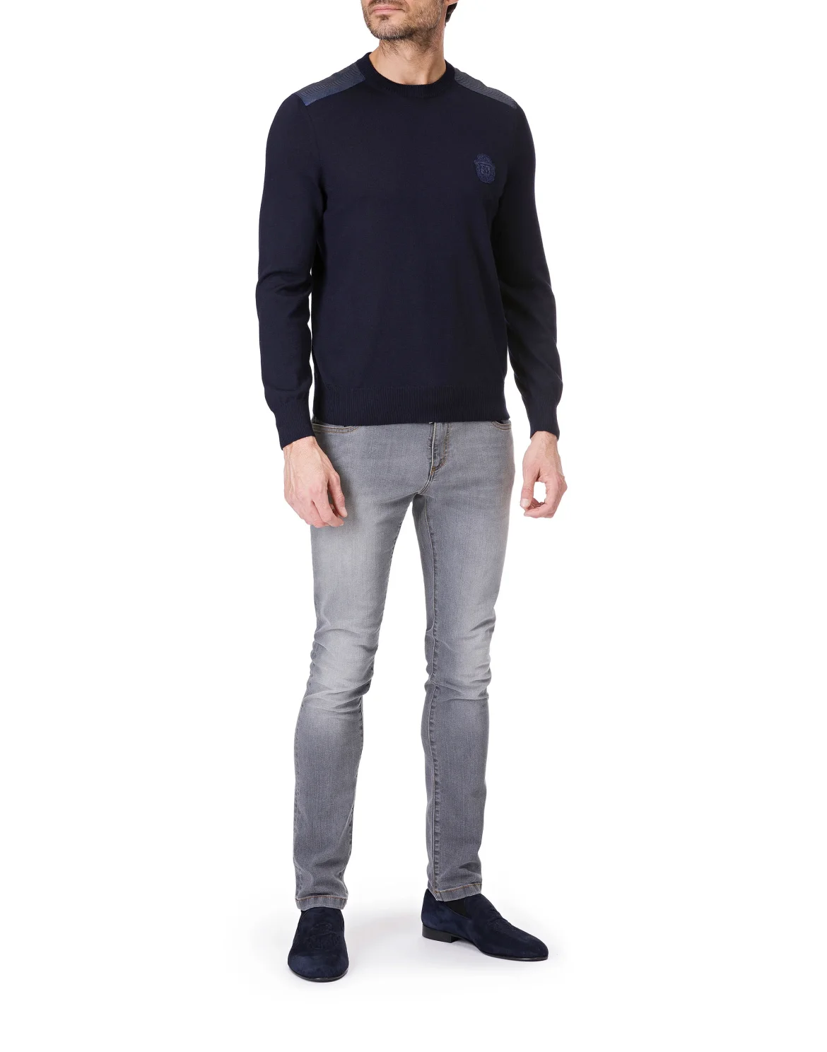 Pullover Round Neck LS "Buding", цвет: Синий