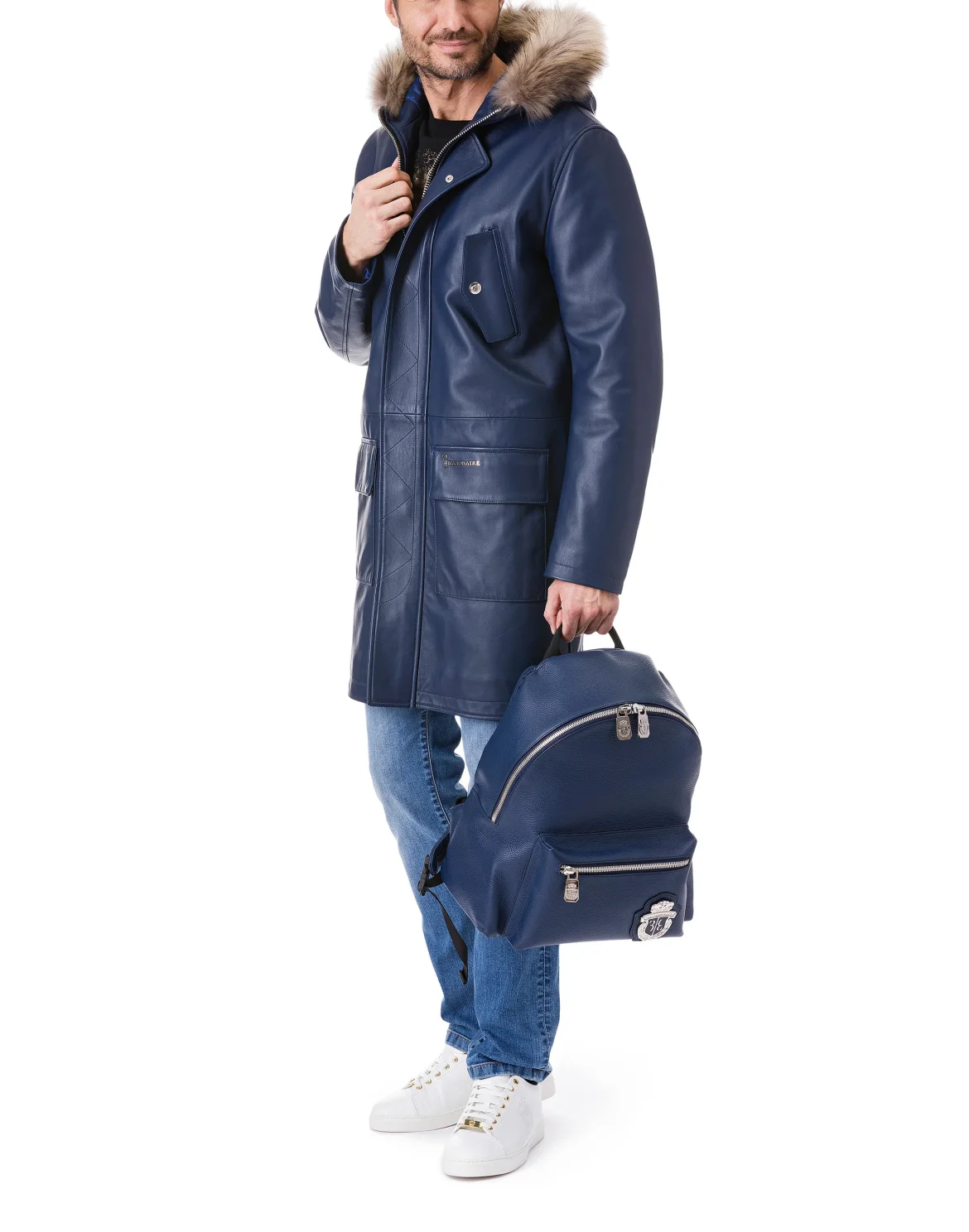 Leather Parka "Joseph", цвет: Синий