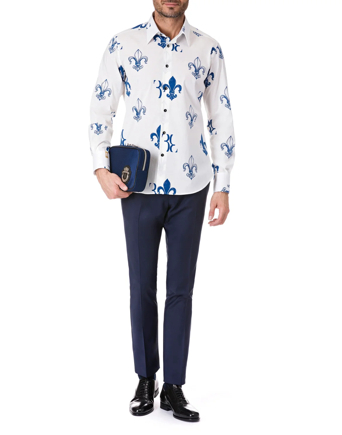 Shirt Silver Cut LS "Amir", цвет: Синий